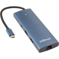 Концентратор HiSmart USB-C to HDMI + 2хUSB 3.0 + PD 100W + USB 2.0 + SD Фото