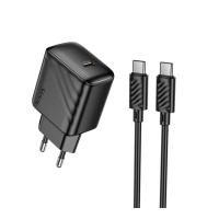 Зарядний пристрій HOCO CS24A USB-C PD25W + cable USB-C to USB-C black Фото
