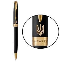 Ручка шариковая Parker SONNET 17 UKRAINE Matte Black Lacquer GT BP Трезуб Фото