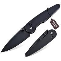 Нож Hightron Birdidi, D2, алюміній, чорний, чорний клинок Фото