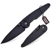 Нож Hightron Birdidi, D2, алюміній, чорний, чорний клинок Фото