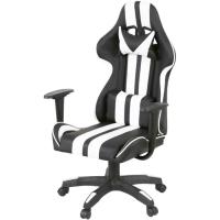 Кресло игровое Аклас Стрек Light ANF Белый (PU-черный/белый) Фото