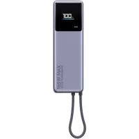 Батарея універсальна Xiaomi 10000mAh 165W Integrated Cable grey Фото