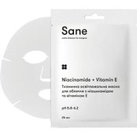 Маска для лица Sane Тканевая осветляющая С ниацинамидом и витамином Е Фото