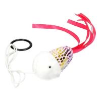 Игрушка для кошек Hippie Pet Рыбка с бечевкой розовая 7.5 см Фото