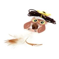 Іграшка для котів Hippie Pet Сова з мотузкою коричнева 2 м Фото