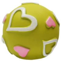 Игрушка для собак MISOKO&CO Мячик с фрагментами сердца зеленый 7.6 см Фото