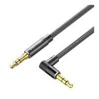Кабель мультимедийный Vention 3.5mm M to 3.5mm M 1.0m 90° corner black Фото