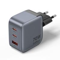 Зарядное устройство Vention 2xUSB-C PD70W + 1xUSB QC3.0 22.5W GaN gray Фото