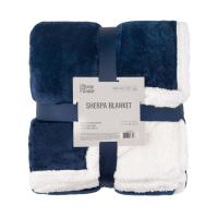 Плед Ardesto Sherpa 100% полиэстер, синий темный 160х200 см Фото