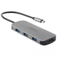 Концентратор Acer USB-C 7-in-1 3xUSB 3.2 + HDMI + USB-C + PD + SD gr Фото