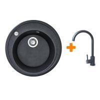 Мийка кухонна Adamant Sun графіт + змішувач Фото