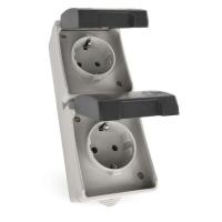 Розетка EMOS вертикальна зовнішня IP44 Сіро-чорна Фото