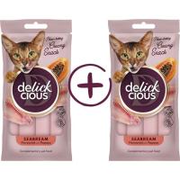 Лакомство для котов Delickcious Кремовые дорадо с добавлением папаи 1+1 Фото