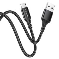 Дата кабель BOROFONE USB 2.0 AM to Micro 5P 1.0m 2.4A BX54 black Фото