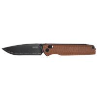 Нож SRM Terrier 140Cr, Brown Micarta, Black Stonewash Фото