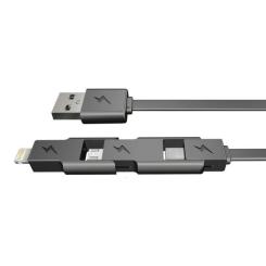 Дата кабель E-power USB 3.0 AM to Lightning + Micro 5P + Mini 5P 0.75m Фото 3