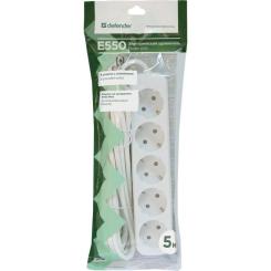 Сетевой удлинитель Defender E550 5.0 m 5 роз white Фото 3