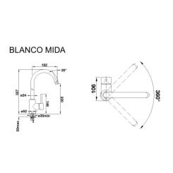 Смеситель Blanco MIDA АНТРАЦИД Фото 1