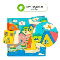 Развивающая игрушка Quokka пазл-мозаїка Будиночки Фото 4