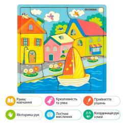 Развивающая игрушка Quokka пазл-мозаїка Будиночки Фото 5