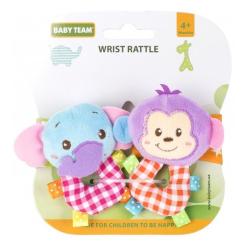 Погремушка Baby Team Погремушка-браслет Слоник+обезьянка Фото