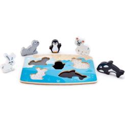 Развивающая игрушка Hape Пазл тактильный Полярные животные Фото 1
