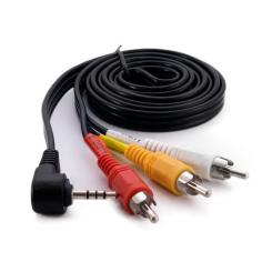 Кабель мультимедийный Extradigital 3.5mm M to 3xRCA M 1.5m 90° corner Фото 1