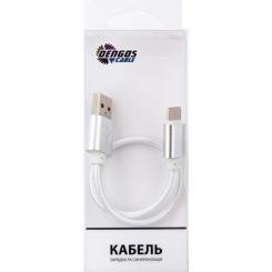 Дата кабель Dengos USB 2.0 AM to USB-C 0.2m white Фото