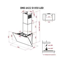 Вытяжка кухонная Perfelli DNS 6422 D 850 IV LED Фото 10