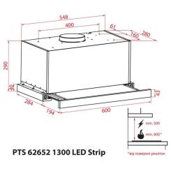 Вытяжка кухонная Weilor PTS 62652 FBL 1300 LED Strip Фото 11
