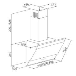 Вытяжка кухонная Eleyus Focus 1000 50 IS+BL Фото 7