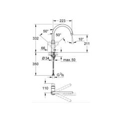 Смеситель Grohe BauLoop Фото 3