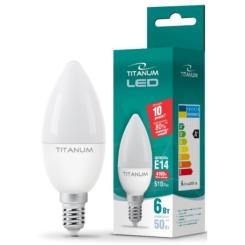 Лампочка TITANUM C37 6W E14 4100K 220V Фото 1
