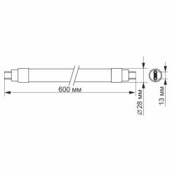 Лампочка Videx T8b 9W 0.6M 6200K 220V Фото 2