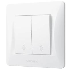 Переключатель Videx BINERA 2кл проходной белый Фото