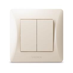 Выключатель Videx BINERA 2кл кремовый Фото 1