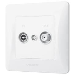 ТВ розетка Videx BINERA TV+SAT конечная белая Фото