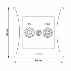 ТВ розетка Videx BINERA TV+SAT конечная белая Фото 4