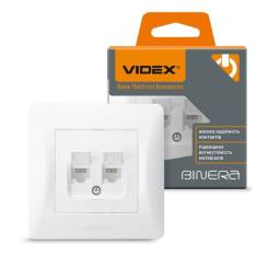 Телефонная розетка Videx BINERA CAT3+CAT3 двойная Фото 3