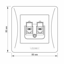 Телефонная розетка Videx BINERA CAT3+CAT3 двойная Фото 5