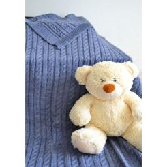 Плед Прованс Soft косы Синий меланж 140x180 см Фото