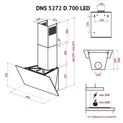Вытяжка кухонная Perfelli DN 6272 D 700 BL LED Фото 11
