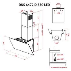 Вытяжка кухонная Perfelli DNS 6472 D 850 BL LED Фото 11