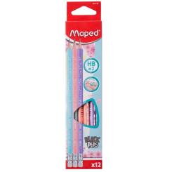 Карандаш графитный Maped BLACK PEPS, HB, с ластиком, PASTEL Фото 1