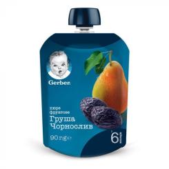 Детское пюре Gerber Груша и чернослив 90 г Фото