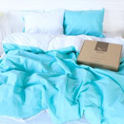 Постельное белье MirSon Ranforce Elite White-Mint 200х220 Фото 2