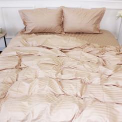 Постельное белье MirSon Satin Stripe 30-0004 Cream 2х143х210 сімейний Фото