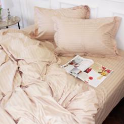 Постельное белье MirSon Satin Stripe 30-0004 Cream 2х143х210 сімейний Фото 1
