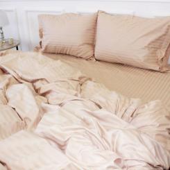 Постельное белье MirSon Satin Stripe 30-0004 Cream 2х143х210 сімейний Фото 2